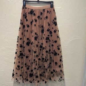 Like new! Beautiful rose brown colored skirt with slip underneath